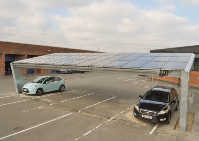 Ecopark Aarhaus Denmark solar canopies