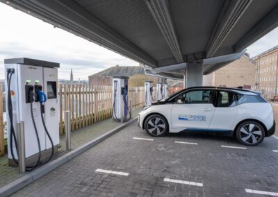 EV Charge Station Dundee Scotland solar canopies