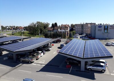 Supermarket Zagreb Croatia solar canopies