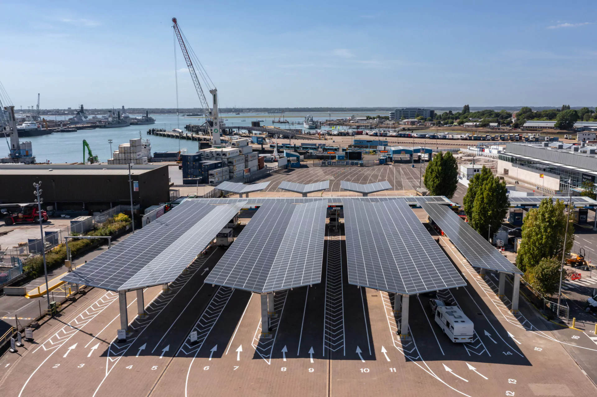 Bluetop solar parking OPTI Solar Carport Portsmouth Port