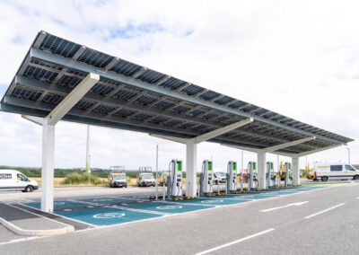 Gridserve Cornwall EV Charging solar canopies