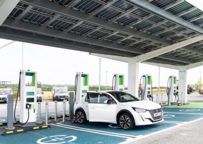 Gridserve Cornwall EV Charging solar canopies