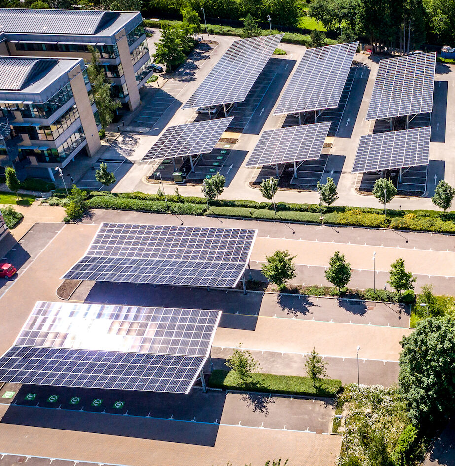 Bluetop Solar Carport for Capital Park in England.