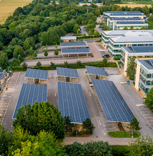 Bluetop Solar Carport for Capital Park in England.