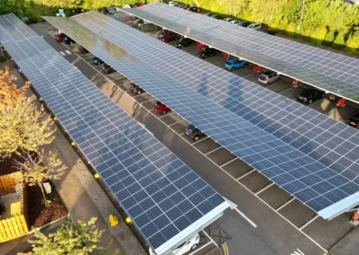 Bluetop Solar Parking OPTI solar canopies installed at Whaferdale Hospital