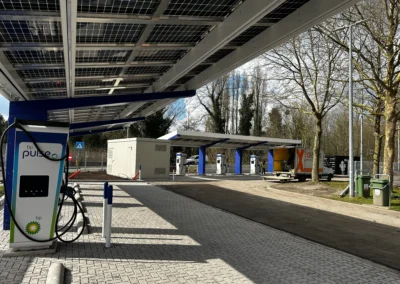 Bluetop Solar Parking OPTI BlueRoof solar canopies at BP Loppem site