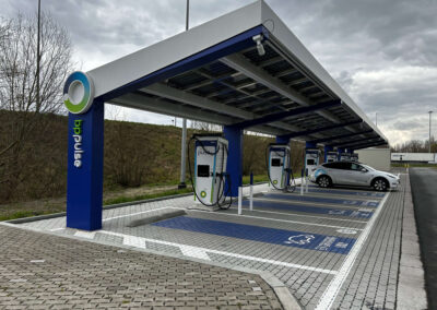 Bluetop Solar Parking solution supporting EV charging at BP Kruisem station
