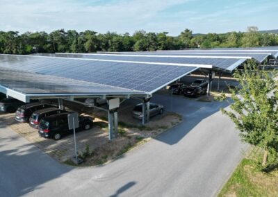Bion XL photovoltaic car park canopy system at Baxter Halle