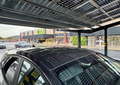 Solar-powered parking canopies at the Coop Wildwood
