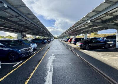 Bluetop Solar Parking OPTI canopy installation at RJAH site in Oswestry