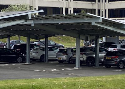 Solar-powered parking canopies at the Lakeside North Harbour location