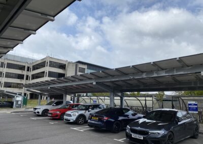 Photovoltaic car park canopies installed at Lakeside North Harbour