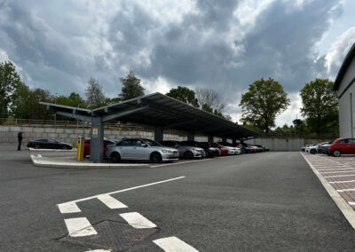 Bluetop Solar Parking OPTI solar canopy installation at Unit 1 Aylesford