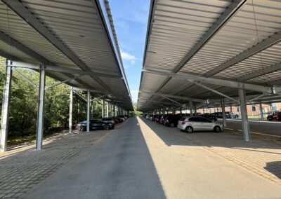 Bion XL photovoltaic canopy structures at Baxter Halle location