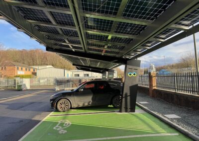 Bluetop Solar Parking OPTI canopy installation at Chesterfield office building