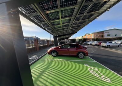 OPTI Bluetop Solar Parking canopies supporting renewable energy in Chesterfield