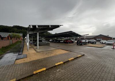 Solar canopy system by Bluetop Solar Parking at JN Data Denmark
