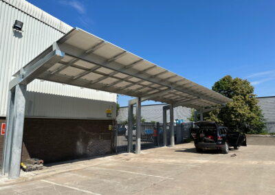 Solar-powered BION parking canopies by Bluetop in Stockport