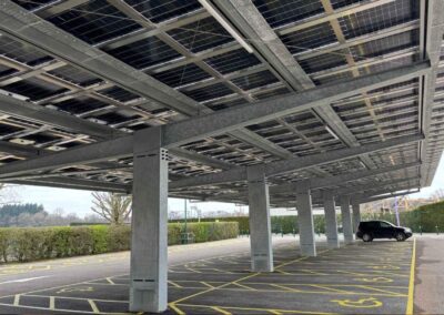 Bluetop Solar Parking OPTI BlueRoof solar canopies at Paultons Park