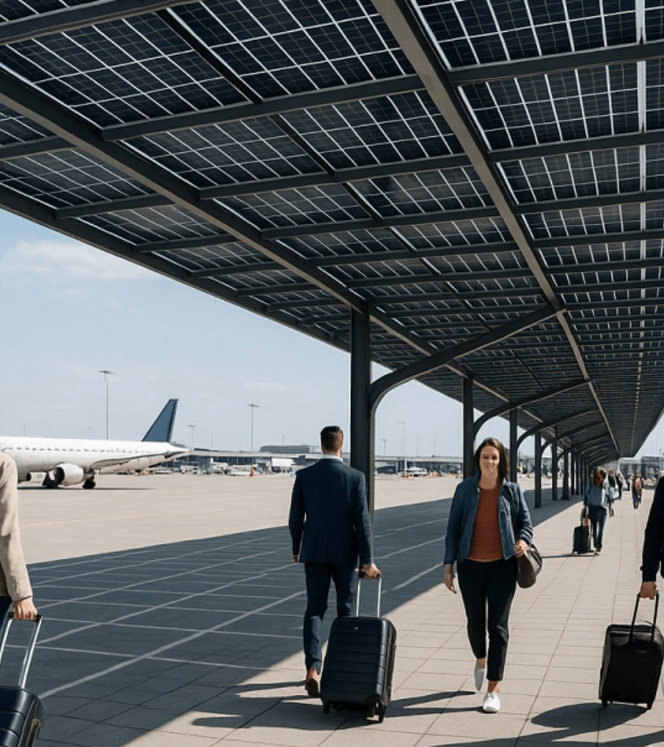 Bluetop Solar Parking employee installing solar carport featuring energy-efficient panels.